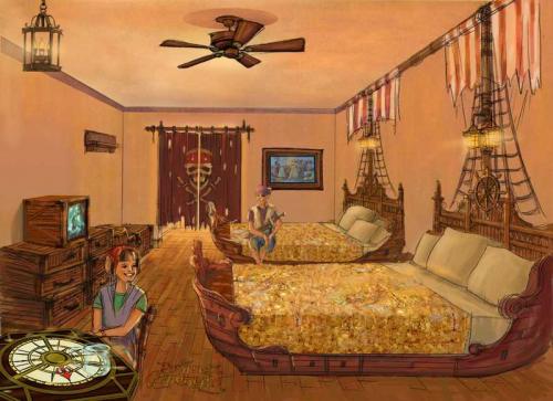 Disney Concept Art for pirate theme rooms